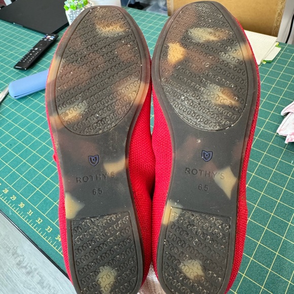 Rothy’s Lollipop Red Square Mary Jane Ballet Flats 6.5 Flexible Washable Preppy - Picture 7 of 11